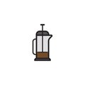 Coffee press flat vector icon sign symbol