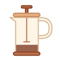 Coffee press LineColor illustration
