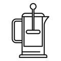 Coffee press pot icon, outline style