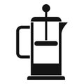 Coffee press pot icon, simple style