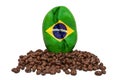 Coffee production in Brazil concept, 3D rendering Royalty Free Stock Photo