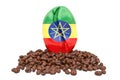 Coffee production in Ethiopia concept, 3D rendering