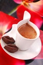 Coffee with red chocolate lips Royalty Free Stock Photo