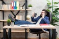 Coffee relaxing break. Man bearded businessman hold cup and smartphone. Coffee is pledge of successful negotiations