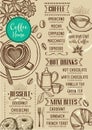 Coffee restaurant cafe menu, template design.