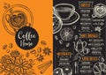 Coffee restaurant cafe menu, template design.