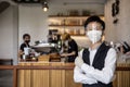 Coffee and restaurant shop owner expressed confidence in preventing COVID-19, or the coronavirus, by wearing a face mask and