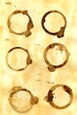 Coffee ring stains Royalty Free Stock Photo