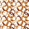 Coffee rings seamless background