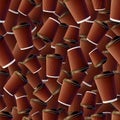 Coffee Ripple Cups Seamless Pattern