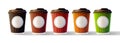 Coffee Ripple Cups with Blank Sticker Isolated Vector EPS10