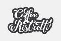 Coffee ristretto logo. Types of coffee. Handwritten lettering design elements. Templa.te and concept for cafe, menu, coffee house