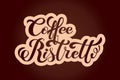 Coffee ristretto logo. Types of coffee. Handwritten lettering design elements. Templa.te and concept for cafe, menu, coffee house