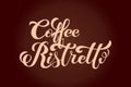 Coffee ristretto logo. Types of coffee. Handwritten lettering design elements. Templa.te and concept for cafe, menu, coffee house