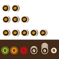 Coffee roast level icons