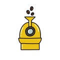 Coffee roaster doodle icon, vector color illustration