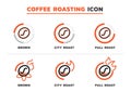 Coffee roasting icon with coffee bean