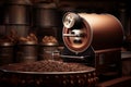 Coffee roasting machine. Generative AI
