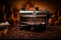 Coffee roasting machine. Generative AI