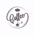 Coffee round logo on white banner background