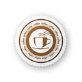 Coffee round paper emblem