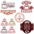 Coffee rubber stamps Royalty Free Stock Photo