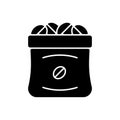 Coffee sacks black glyph icon