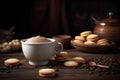 Coffee savoiardi biscuit dessert. Generate Ai