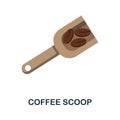 Coffee Scoop flat icon. Color simple element from coffee collection. Creative Coffee Scoop icon for web design