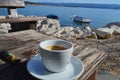 Coffee by the sea Royalty Free Stock Photo