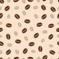 Coffee seamless background, Repeated light brown texture for cafe menu, shop wrapping papern