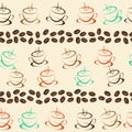 Coffee seamless background for your design Royalty Free Stock Photo