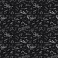 Coffee seamless pattern,hand drawn background Royalty Free Stock Photo