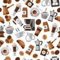 Coffee seamless pattern Royalty Free Stock Photo