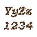 Coffee seed font