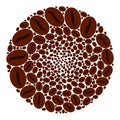 Coffee Seed Icon Spheric Globula Collage