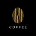 Coffee seed line art logo design