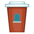 Coffee seller icon, cartoon style Royalty Free Stock Photo