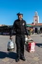 Coffee seller on market square Jamaa El Fna,Morocco.