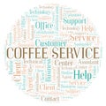 Coffee Service word cloud. Royalty Free Stock Photo