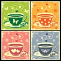 Fresh coffee cup set seasons vector design Royalty Free Stock Photo