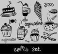 Coffee set vector illustration Royalty Free Stock Photo