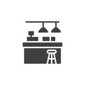 Coffee shop bar counter vector icon Royalty Free Stock Photo