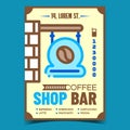 Coffee Shop Bar Creative Advertising Banner Vector