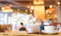 Coffee shop blur background with bokeh image.