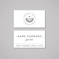 Organic food business card design concept. Food logo with watermelon and crown. Vintage, hipster and retro style.