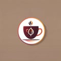 Coffee shop cafe app, software logo icon in flat style