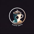 Coffee shop cafe app, software logo icon in flat style