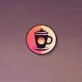 Coffee shop cafe app, software logo icon in flat style