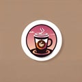 Coffee shop cafe app, software logo icon in flat style